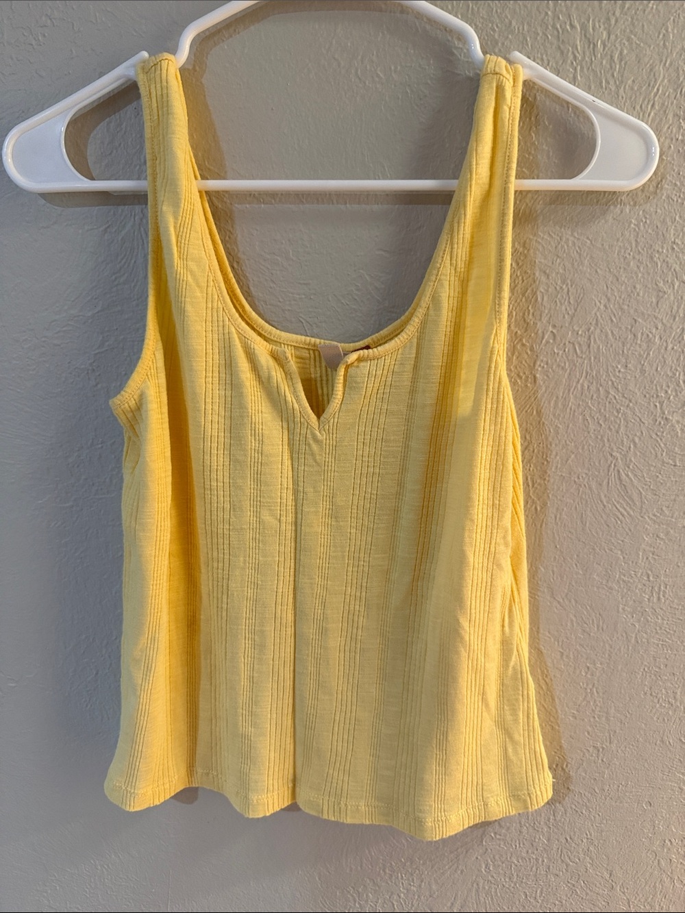 Pilcro Sunlit Yellow Ribbed Tank Top